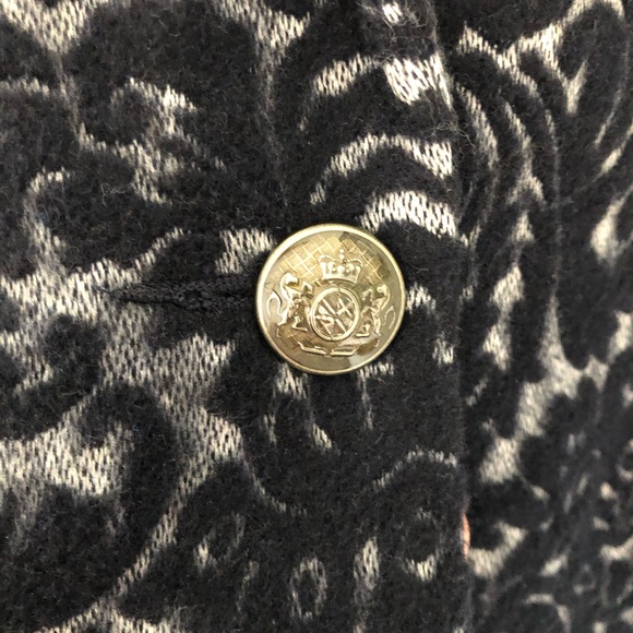 CAbi Jacquard Blazer Navy Blue Wool Blend Flocked Jacket #109 Women’s Size 6 - Picture 6 of 12